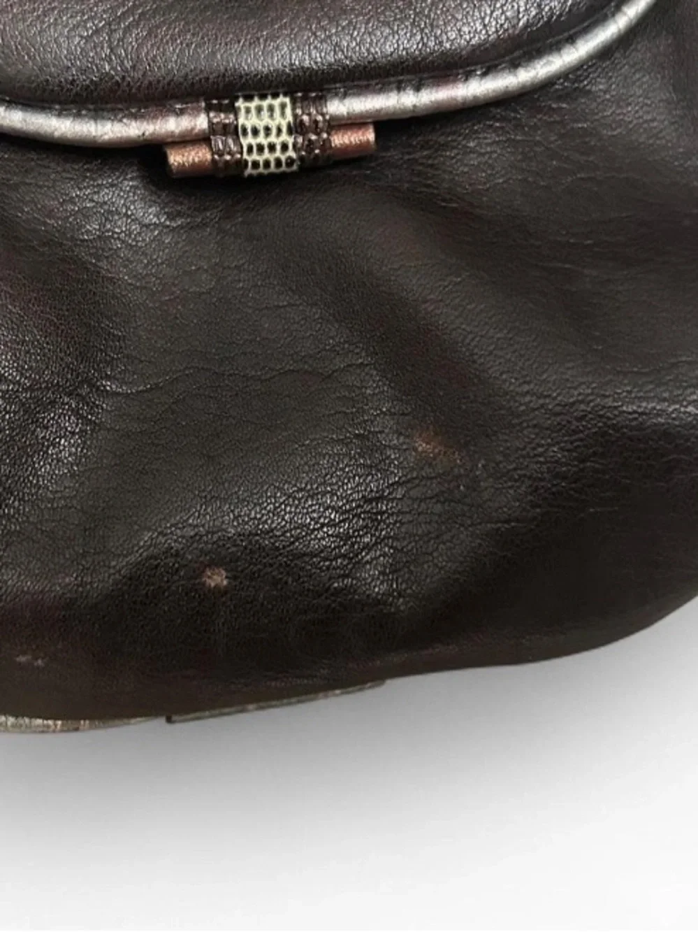 Vintage Leather Bag Boho Chic Shoulder Bag Western Crossbody Brown + Black